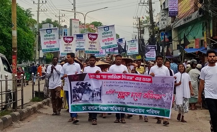 সিলেটে চা শ্রমিকদের ‘মুল্লুক চলো’ অভিযান