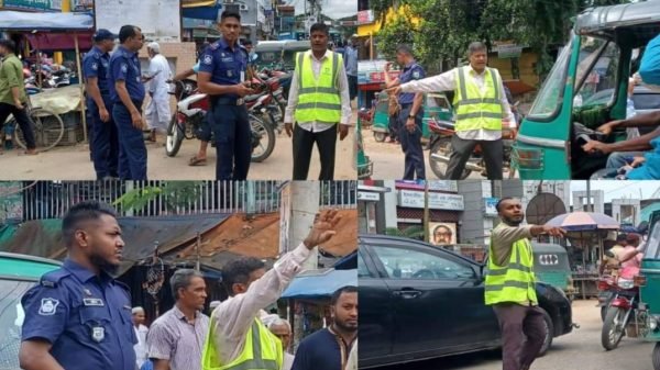 সড়কে শৃঙ্খলা ফিরাতে বড়লেখায় নিসচার নানা উদ্যোগ