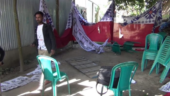 মুন্সিগঞ্জে আওয়ামী লীগের নির্বাচনি ক্যাম্প ভাঙচুরের অভিযোগ