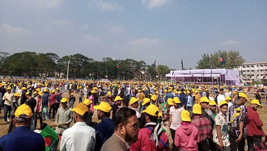 লোকারণ্য টুঙ্গিপাড়ায় প্রধানমন্ত্রীর জনসভাস্থল