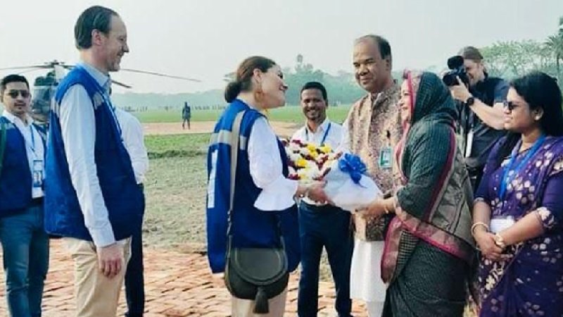 নোয়াখালীর হাতিয়ায় পৌঁছেছেন সুইডেনের রাজকন্যা ভিক্টোরিয়া