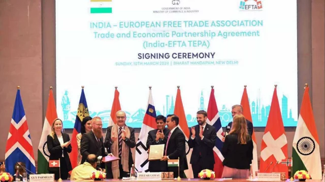 ইউরোপের চার দেশের সঙ্গে মুক্ত বাণিজ্য নীতি স্বাক্ষর ভারতের
