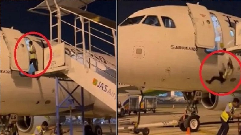 প্লেনের দরজা থেকে পড়ে গেলেন ক্রু