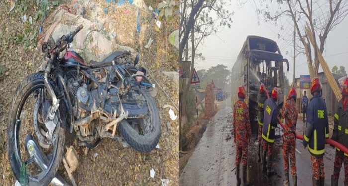 বোয়ালমারীতে বাস-মোটরসাইকেল সংঘর্ষে নিহত ২