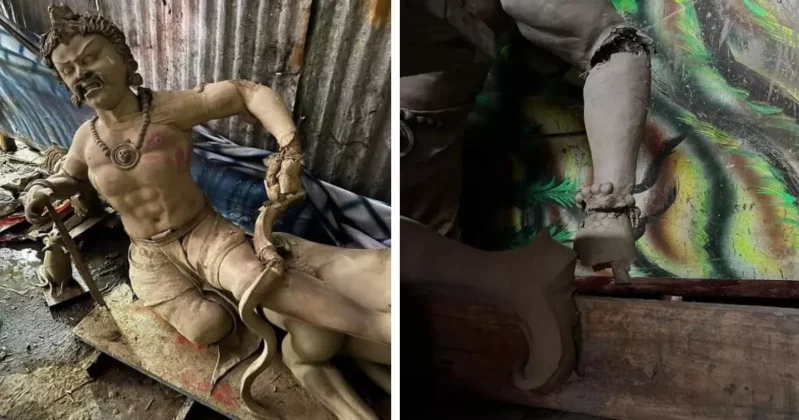 ফরিদপুরে মন্দিরে নির্মাণাধীন দুর্গা প্রতিমা ভাঙচুর