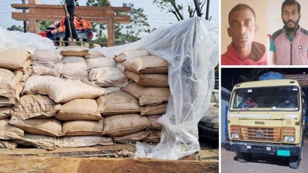 সিলেটে ২৯৮ বস্তা চোরাই চিনিসহ আটক ২