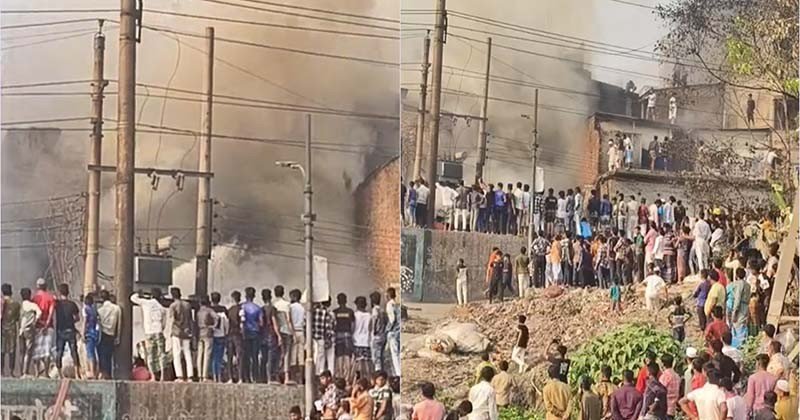 রাজধানীর একটি ভবনে আগুন