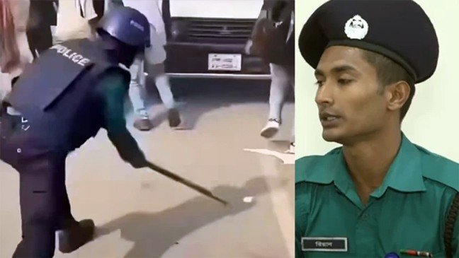 কেন আন্দোলনকারীদের পেটাননি, জানালেন সেই ভাইরাল পুলিশ সদস্য
