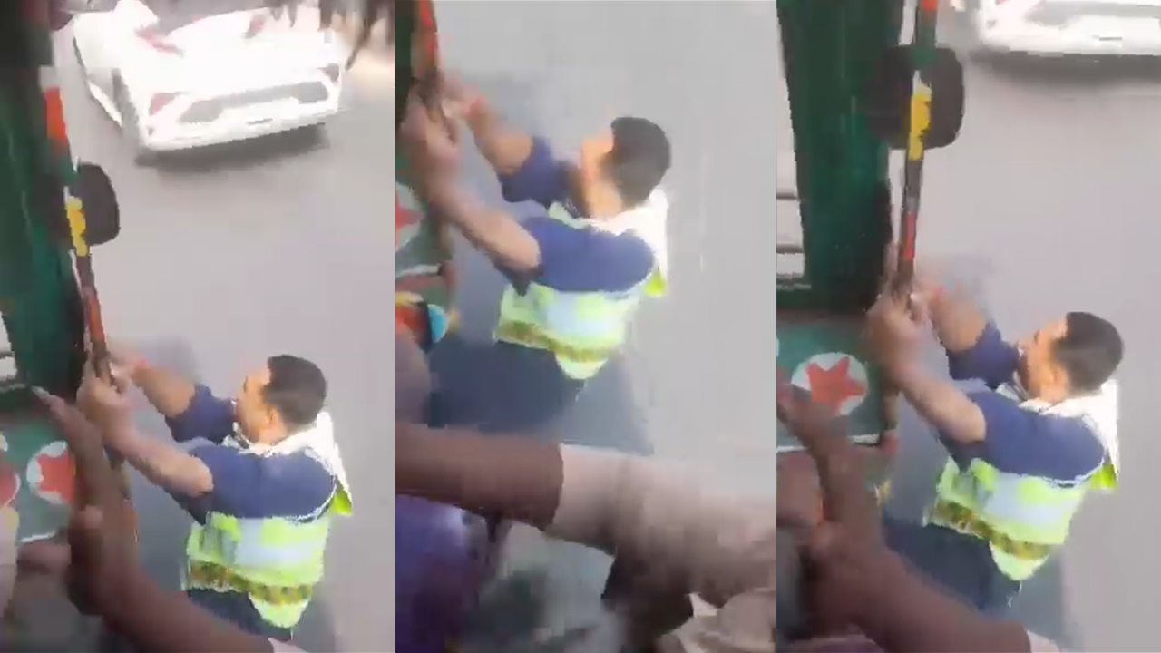 পুলিশ সদস্যকে অটোরিকশায় ঝুলিয়ে টেনে নিয়ে গেলেন চালক