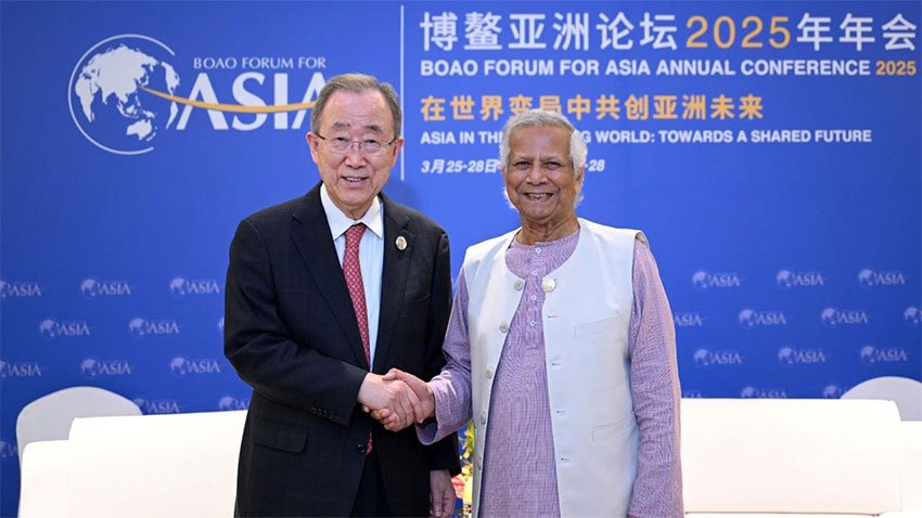 গণতান্ত্রিক উত্তরণ প্রক্রিয়ায় বান কি মুনের সমর্থন চেয়েছেন ড. ইউনূস