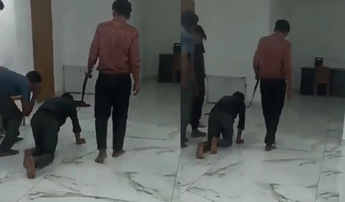 টার্গেট পূরণ হয়নি, কর্মীদের গলায় চেন বেঁধে অফিসে হামাগুড়ি! ভিডিও ভাইরাল হতেই তদন্তে পুলিশ