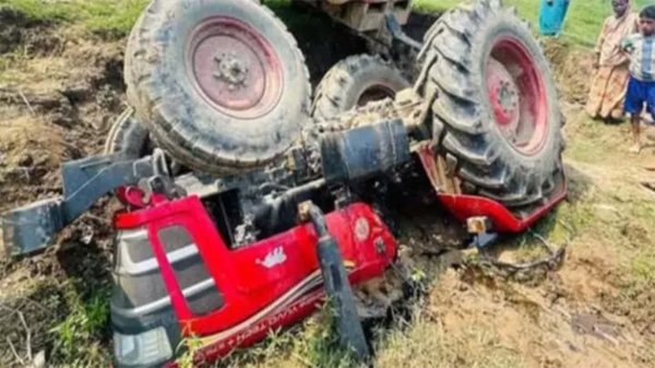 গোয়াইনঘাটে ট্রাক্টর উল্টে প্রাণ গেল কৃষকের