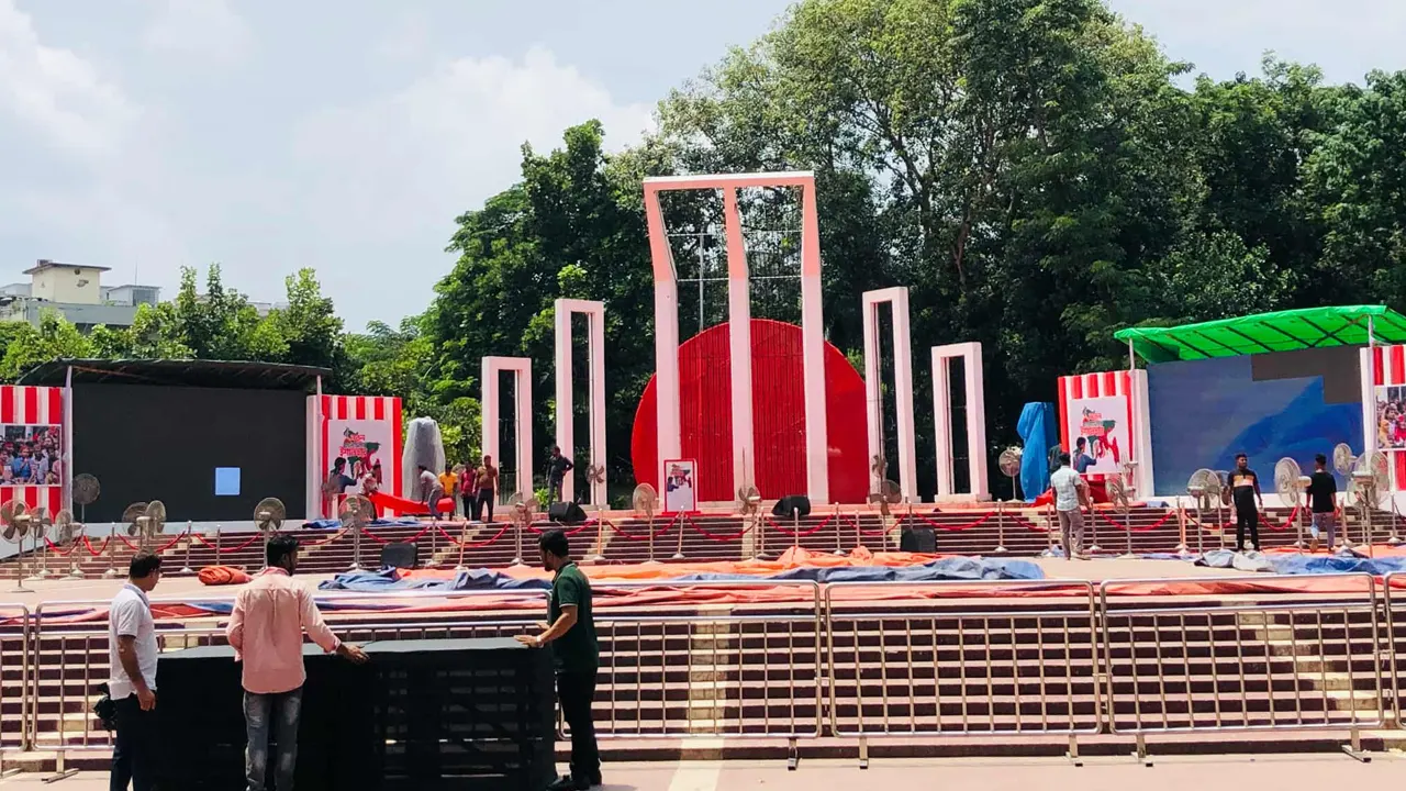 এনসিপির সমাবেশ বিকেলে, প্রস্তুতি প্রায় শেষ