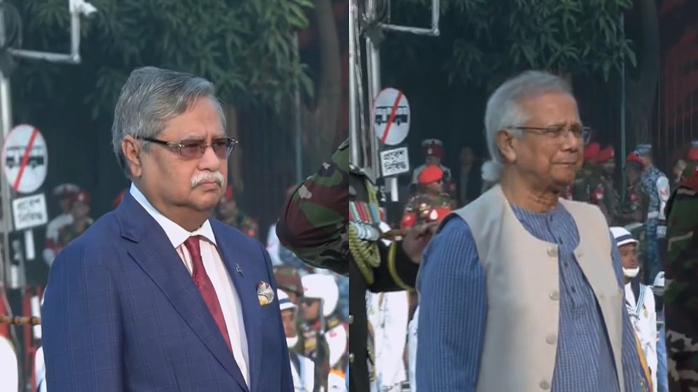 সশস্ত্র বাহিনী দিবসে শিখা অনির্বাণে রাষ্ট্রপতি ও প্রধান উপদেষ্টার শ্রদ্ধা