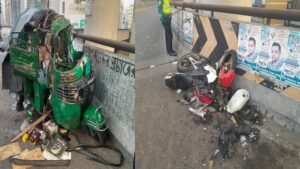 মালিবাগ ফ্লাইওভারে অটোরিকশা ও মোটরসাইকেলের সংঘর্ষ, নিহত ২