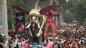 উৎসবমুখর পরিবেশে শেষ হলো বৈশাখী শোভাযাত্রা