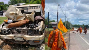 থাইল্যান্ডে ১১ বছরের শিশুর চালানো পিকআপের ধাক্কায় ৯ ভিক্ষুর মৃত্যু